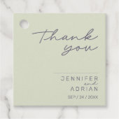 Elegant Beige Minimal Hartelijk dank voor het huwe Bedankjes Labels (Voorkant)