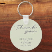 Elegant Beige Minimal Wedding sleutelhanger (Achterkant)