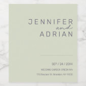 Elegant beige Minimale etikettering van witte en r Wijn Etiket (Enkel label)