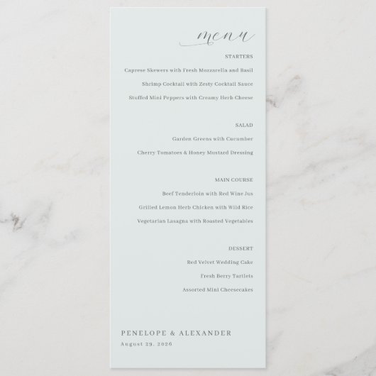 Elegant Beige Minimalist Menu (Voorkant)