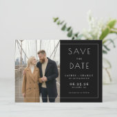 Elegant Beige Minimalist Photo Save The Date (Staand voorkant)