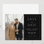 Elegant Beige Minimalist Photo Save The Date (Voorkant / Achterkant)