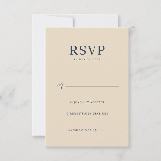Elegant Beige Minimalist RSVP (Voorkant)