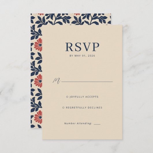 Elegant Beige Minimalist RSVP (Voorkant / Achterkant)