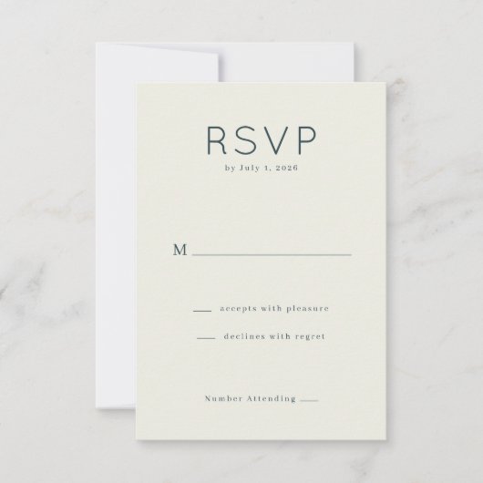 Elegant Beige Minimalist RSVP Kaartje (Voorkant)