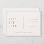 Elegant beige minimalist slaat de datum op save the date (Voorkant)