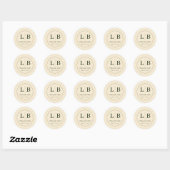Elegant Beige Minimalist Thank You Ronde Sticker (Vel)