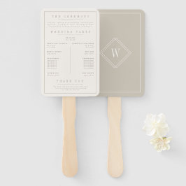 Elegant Beige Minimalist Wedding Programme Handwaaier