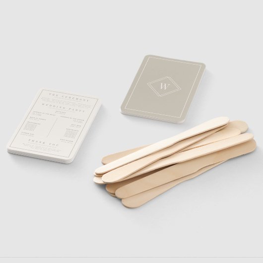 Elegant Beige Minimalist Wedding Programme Handwaaier (Niet-gemonteerd)