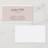 Elegant beige minimalistisch laagje moderne, stijl visitekaartje (Voorkant / Achterkant)