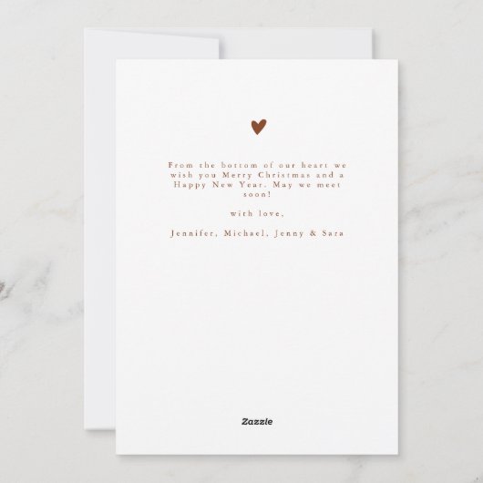 Elegant Beige Modern 4 foto collage Kerstmis Feestdagenkaart (Achterkant)