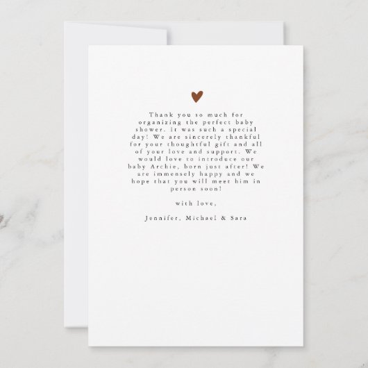 Elegant Beige Modern 4 Photo Collage Baby Shower Bedankkaart (Achterkant)