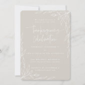 Elegant Beige Modern Leaf Motif Thanksgiving Kaart (Voorkant)