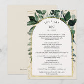Elegant beige Moderne botanische repetitie Dinner Menu (Voorkant / Achterkant)