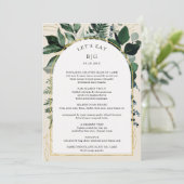 Elegant beige Moderne botanische repetitie Dinner Menu (Staand voorkant)