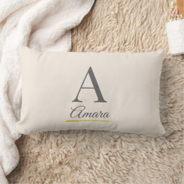 Elegant Beige Monogram Kussen