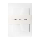 Elegant Beige & Navy Bride en Groom Wedding Uitnodigingen Wikkel (Voorkant Voorbeeld)