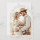 Elegant Beige Neutral Photo Wedding Kaart (Achterkant)