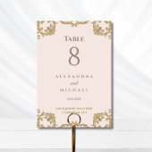 Elegant Beige Ornate Baroque Christian Wedding  Kaart