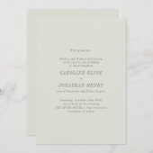 Elegant Beige Ouder Names Minimalist Wedding Kaart (Voorkant / Achterkant)