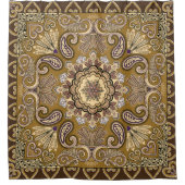 Elegant beige Paisley Pattern Douchegordijn (Voorkant)