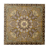 Elegant beige Paisley Pattern Tegeltje (Voorkant)