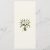 Elegant Beige Pampas Grass Wedding Menu Card (Achterkant)