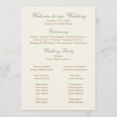 Elegant Beige Pampas & Rose Wedding Program Programmakaart (Achterkant)