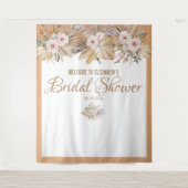 Elegant Beige pampas Vrijgezellenfeest backdrops Wandkleed (Voorkant)