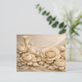 Elegant Beige Paper Flower Bouquet Briefkaart (Staand voorkant)