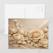 Elegant Beige Paper Flower Bouquet Briefkaart (Voorkant / Achterkant)