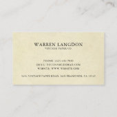 Elegant Beige  Paper Professional Visitekaartje (Achterkant)