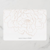 Elegant beige peony bruiloft, behalve datumkaarten folie uitnodiging (Achterkant)