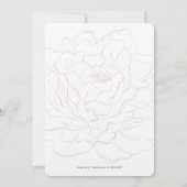 Elegant beige pony, moderne bloemetjesbruiloft kaart (Achterkant)