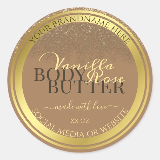 Elegant beige Product Packaging Labels Gold Lijst (Voorkant)