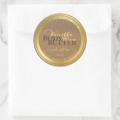 Elegant beige Product Packaging Labels Gold Lijst (Tas)
