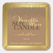 Elegant beige Product Packaging Labels Gold Lijst (Voorkant)