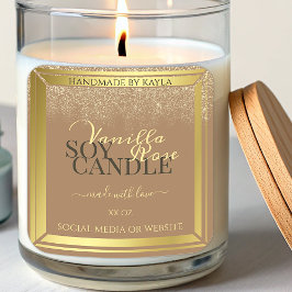 Elegant beige Product Packaging Labels Gold Lijst