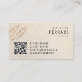 Elegant  Beige QR Code Bakkerij Visitekaartje (Achterkant)
