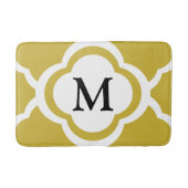 Elegant Beige Quatrefoil Monogram Badmat (Voorkant)