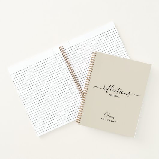 Elegant Beige Reflections Journal Notitieboek (Binnen)