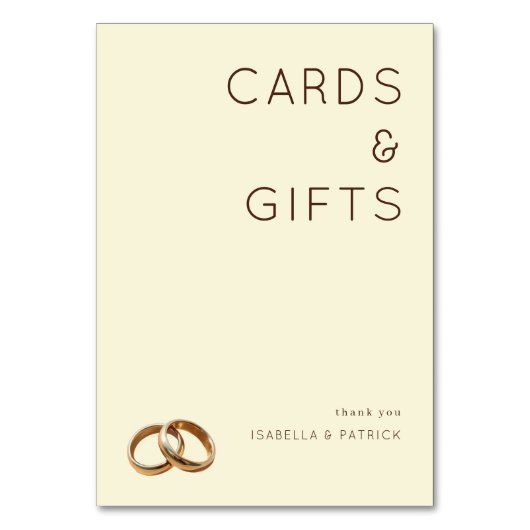Elegant Beige Rings Kaart (Voorkant)