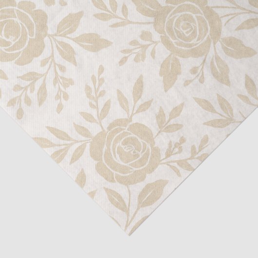 Elegant Beige Roos Decoupage Tissue Papier (Detail)