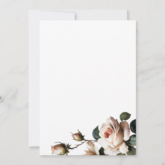 Elegant Beige Roos Meisje Baby shower Kaart (Achterkant)