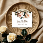 Elegant Beige Roos Meisje Baby shower Save The Date