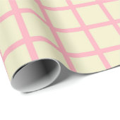 Elegant Beige & Roze Grid Inpakpapier (Rol Hoek)