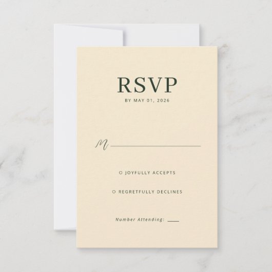Elegant Beige RSVP Card (Voorkant)
