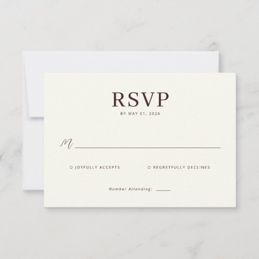 Elegant Beige RSVP Card Kaartje (Voorkant)
