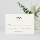 Elegant Beige RSVP Card Kaartje (Staand voorkant)