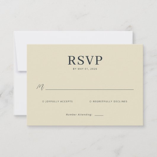 Elegant Beige RSVP Card Kaartje (Voorkant)